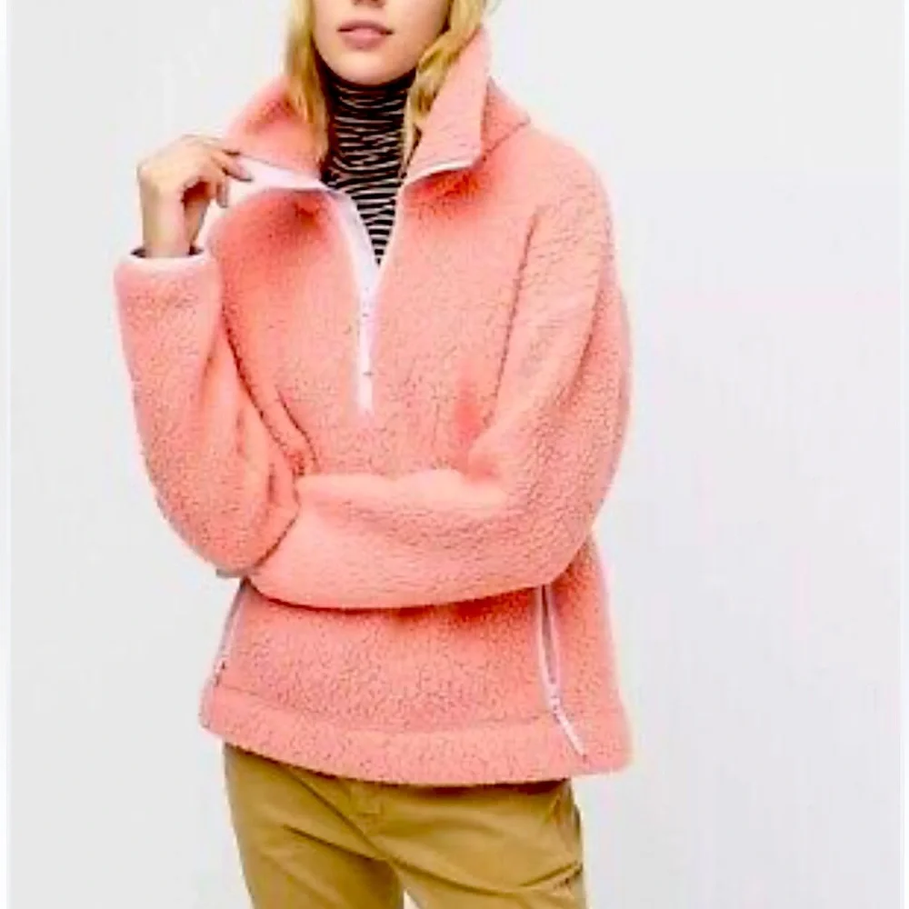 J. Crew Polartec Sherpa Fleece Half-Zip Pullover Jacket/Sweatshirt Size: 4-6 - Picture 1 of 7